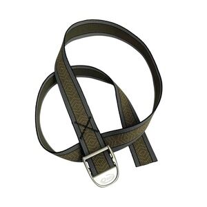 Chaco Webbing belt gray tan braided silver tone buckle hiking